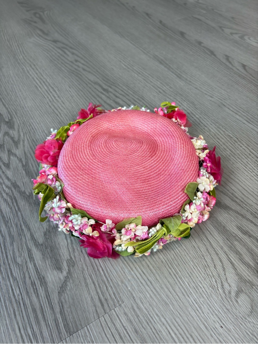 Vintage 1950s Alfreda Inc. New York Paris Pink Floral Hat